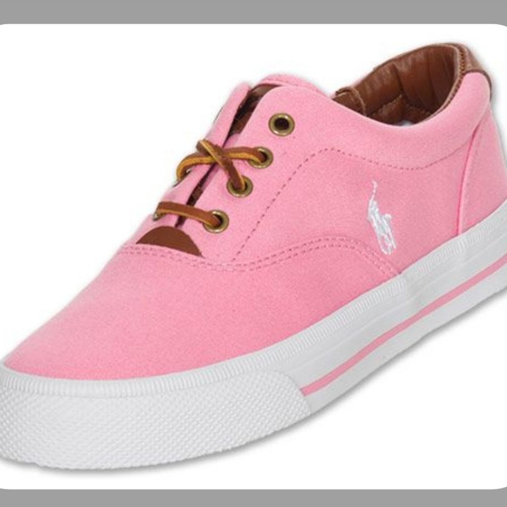 Polo Ralph Lauren| Vaughn Canvas Modern Pink/Brown Sneakers Size 10B NWOT